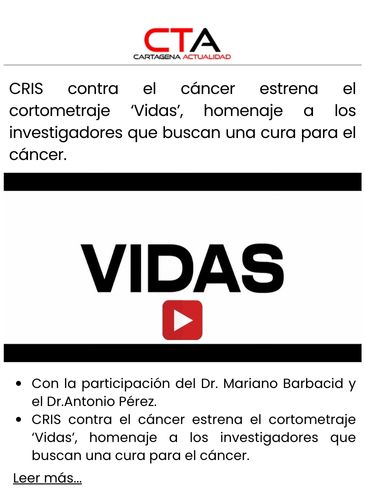 CRIS contra el cáncer estrena el cortometraje ‘Vidas’, homenaje a los investigadores que buscan una cura para el cáncer.