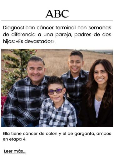 Diagnostican cáncer terminal con semanas de diferencia a una pareja, padres de dos hijos «Es devastador».