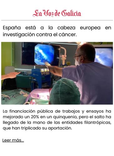 España está a la cabeza europea en investigación contra el cáncer.