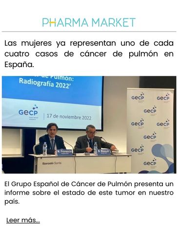 Las mujeres ya representan uno de cada cuatro casos de cáncer de pulmón en España.