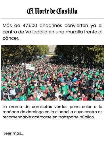 Más de 47.500 andarines convierten ya el centro de Valladolid en una muralla frente al cáncer.