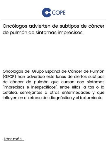 Oncólogos advierten de subtipos de cáncer de pulmón de síntomas imprecisos.