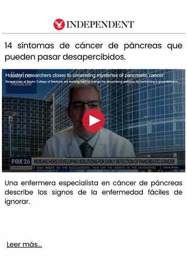 14 síntomas de cáncer de páncreas que pueden pasar desapercibidos.