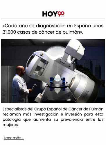 «Cada año se diagnostican en España unos 31.000 casos de cáncer de pulmón».