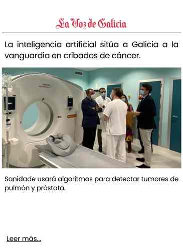 La inteligencia artificial sitúa a Galicia a la vanguardia en cribados de cáncer.