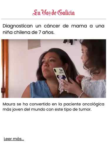 Diagnostican un cáncer de mama a una niña chilena de 7 años.