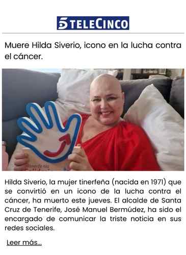 Muere Hilda Siverio, icono en la lucha contra el cáncer.