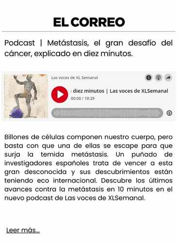 Podcast Metástasis, el gran desafío del cáncer, explicado en diez minutos.