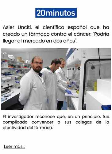 Asier Unciti, el científico español que ha creado un fármaco contra el cáncer Podría llegar al mercado en dos años.