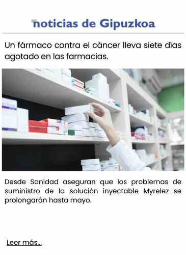 Un fármaco contra el cáncer lleva siete días agotado en las farmacias.