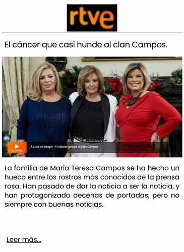 El cáncer que casi hunde al clan Campos.