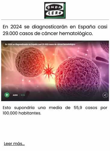 En 2024 se diagnosticarán en España casi 29.000 casos de cáncer hematológico.